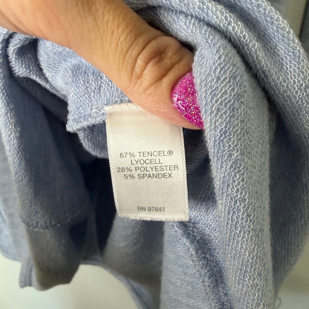 Pure Jill J. Jill - Luxe Tencel Knit Jersey Dress Heathered Baby Blue Petite S - Picture 6 of 8
